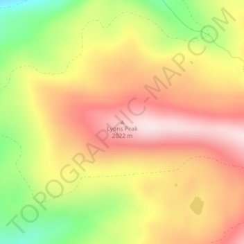 Topografisk kort Lyons Peak, højde, terræn