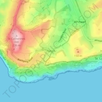 Topografisk kort Niton, højde, terræn