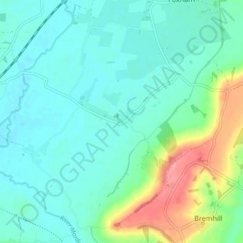 Topografisk kort East Tytherton, højde, terræn