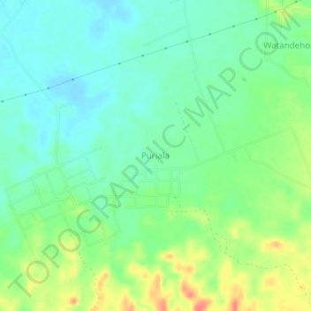 Topografisk kort Puriala, højde, terræn