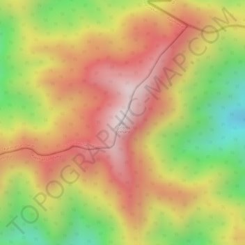 Topografisk kort Gunung Cemaru, højde, terræn