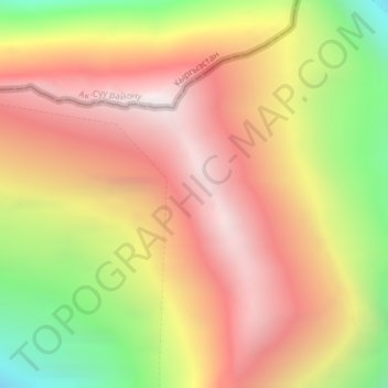 Topografisk kort 天山山脉, højde, terræn