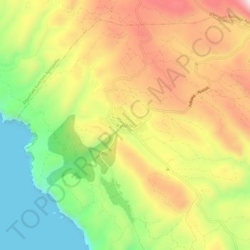 Topografisk kort Agalas, højde, terræn