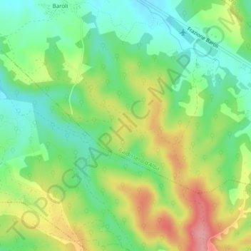 Topografisk kort Bricco Rotondo, højde, terræn
