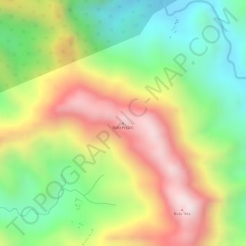Topografisk kort Bulu Poddo, højde, terræn