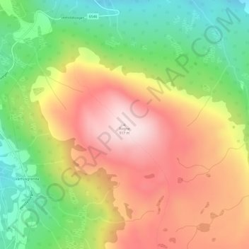 Topografisk kort Rogne, højde, terræn
