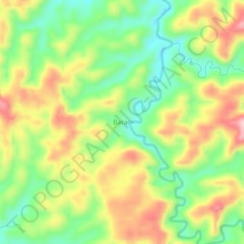 Topografisk kort Baras, højde, terræn