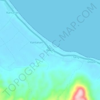 Topografisk kort Bokat, højde, terræn