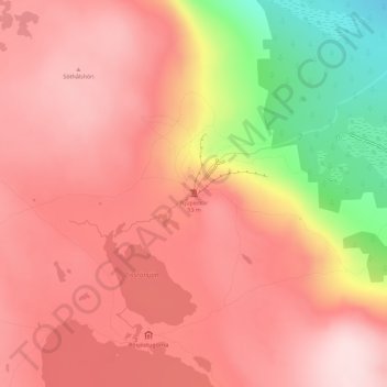 Topografisk kort Njupeskär, højde, terræn