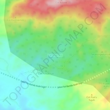 Topografisk kort Lamtamot, højde, terræn