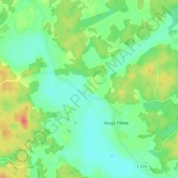 Topografisk kort Ingla, højde, terræn