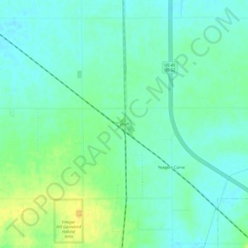Topografisk kort Sheff, højde, terræn