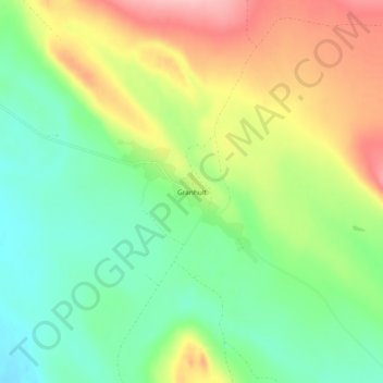 Topografisk kort Granhult, højde, terræn