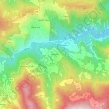 Topografisk kort Ravarano, højde, terræn