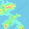 Topografisk kort Αγία Μαρίνα, højde, terræn