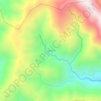 Topografisk kort Lewara, højde, terræn