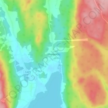 Topografisk kort Mangskog, højde, terræn