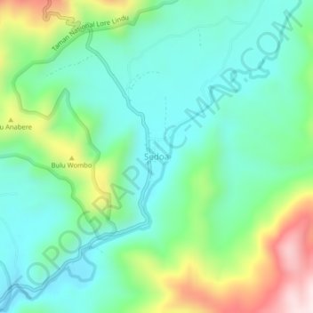 Topografisk kort Sedoa, højde, terræn