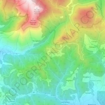 Topografisk kort Gombitelli, højde, terræn