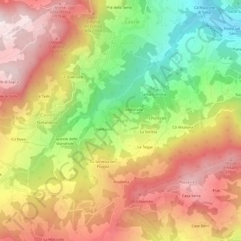 Topografisk kort Vesale, højde, terræn