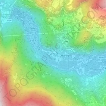 Topografisk kort Loppio, højde, terræn