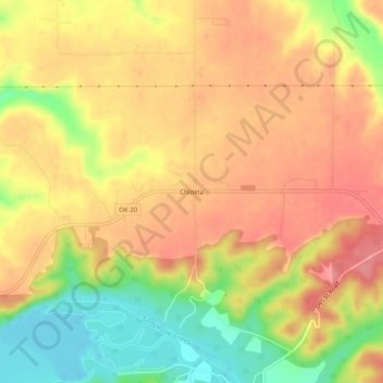 Topografisk kort Chloeta, højde, terræn