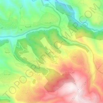 Topografisk kort Rachkida, højde, terræn