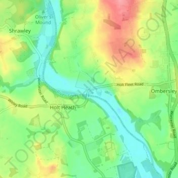 Topografisk kort Holt Fleet, højde, terræn