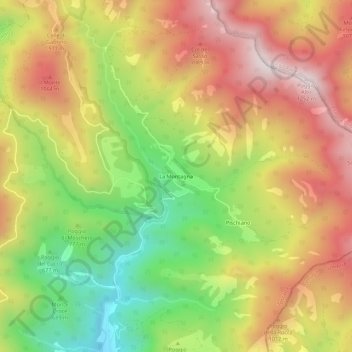 Topografisk kort La Montagna, højde, terræn