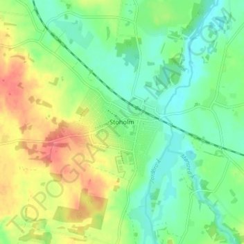 Topografisk kort Stoholm, højde, terræn