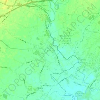 Topografisk kort Francenigo, højde, terræn