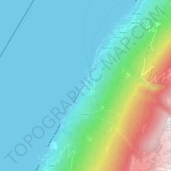 Topografisk kort Marniga, højde, terræn
