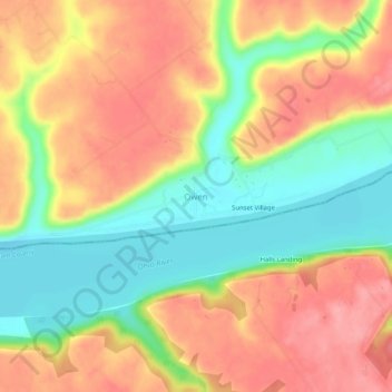 Topografisk kort Owen, højde, terræn