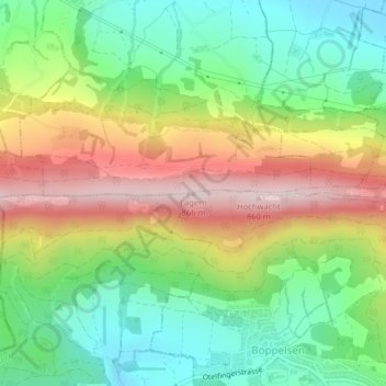 Topografisk kort Lägern, højde, terræn