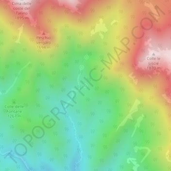 Topografisk kort Fontana Pordosimio, højde, terræn