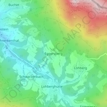 Topografisk kort Eggersberg, højde, terræn