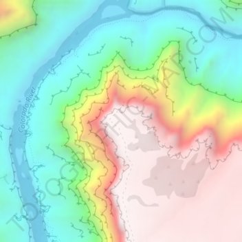 Topografisk kort Cape Solitude, højde, terræn