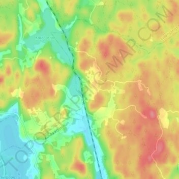 Topografisk kort Gärdala, højde, terræn