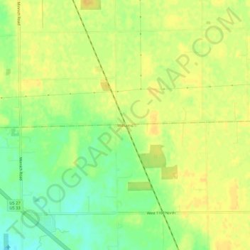 Topografisk kort Williams, højde, terræn