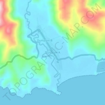 Topografisk kort Dumagin A, højde, terræn
