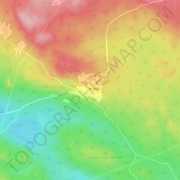 Topografisk kort Vintjärn, højde, terræn