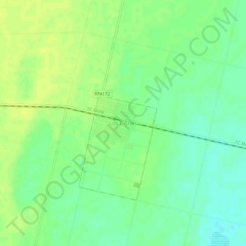 Topografisk kort Los Cisnes, højde, terræn