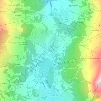 Topografisk kort Valbella, højde, terræn