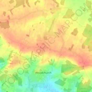 Topografisk kort Shirkoak, højde, terræn