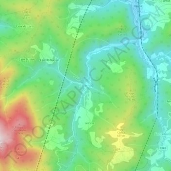 Topografisk kort Paterno, højde, terræn