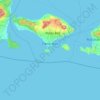Topografisk kort Nusa Dua, højde, terræn