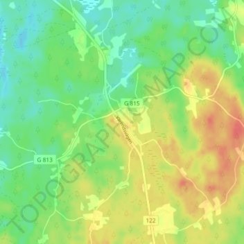 Topografisk kort Älmeboda, højde, terræn