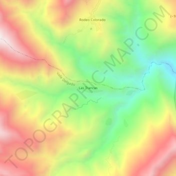 Topografisk kort Las Trancas, højde, terræn