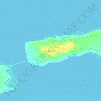 Topografisk kort Jungkat, højde, terræn