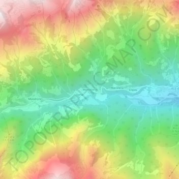 Topografisk kort Martassina, højde, terræn